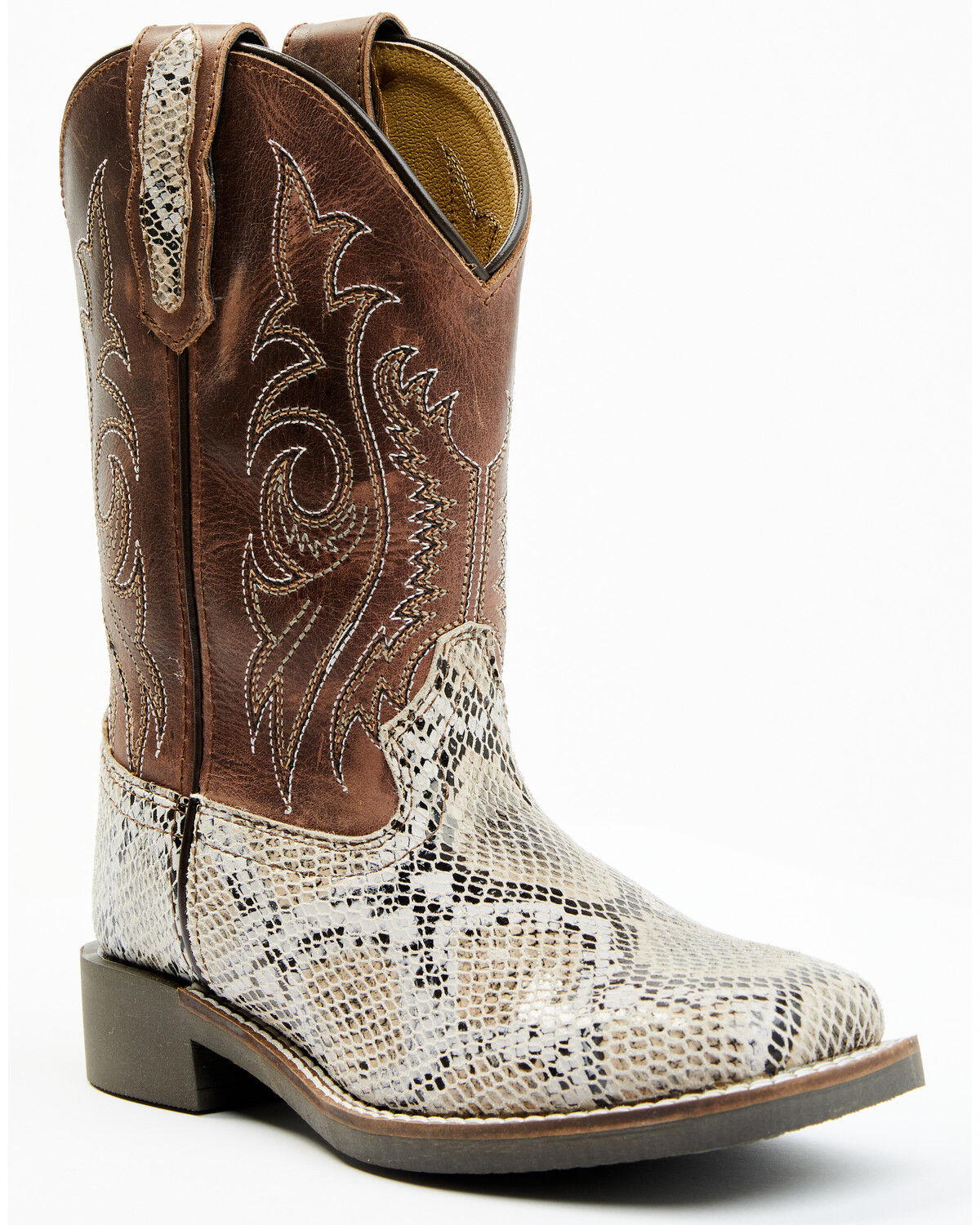Image #1 - Cody James Youth Boys' Python Print Western Boots - Broad Square Toe, Python, hi-res