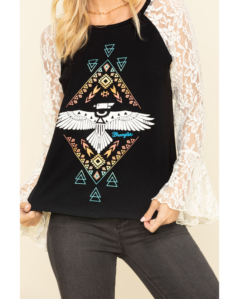 Wrangler Women S Southwest Lace Bell Sleeve Top Sheplers