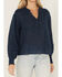 Image #3 - Cleo + Wolf Women's Striped Long Sleeve Peasant Top, Navy, hi-res