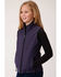 Image #1 - Roper Girls' Softshell Fleece Vest, Purple, hi-res
