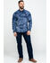 Image #6 - Rock & Roll Denim Men's Spray Washed Satin Plaid Long Sleeve Western Shirt , Blue, hi-res