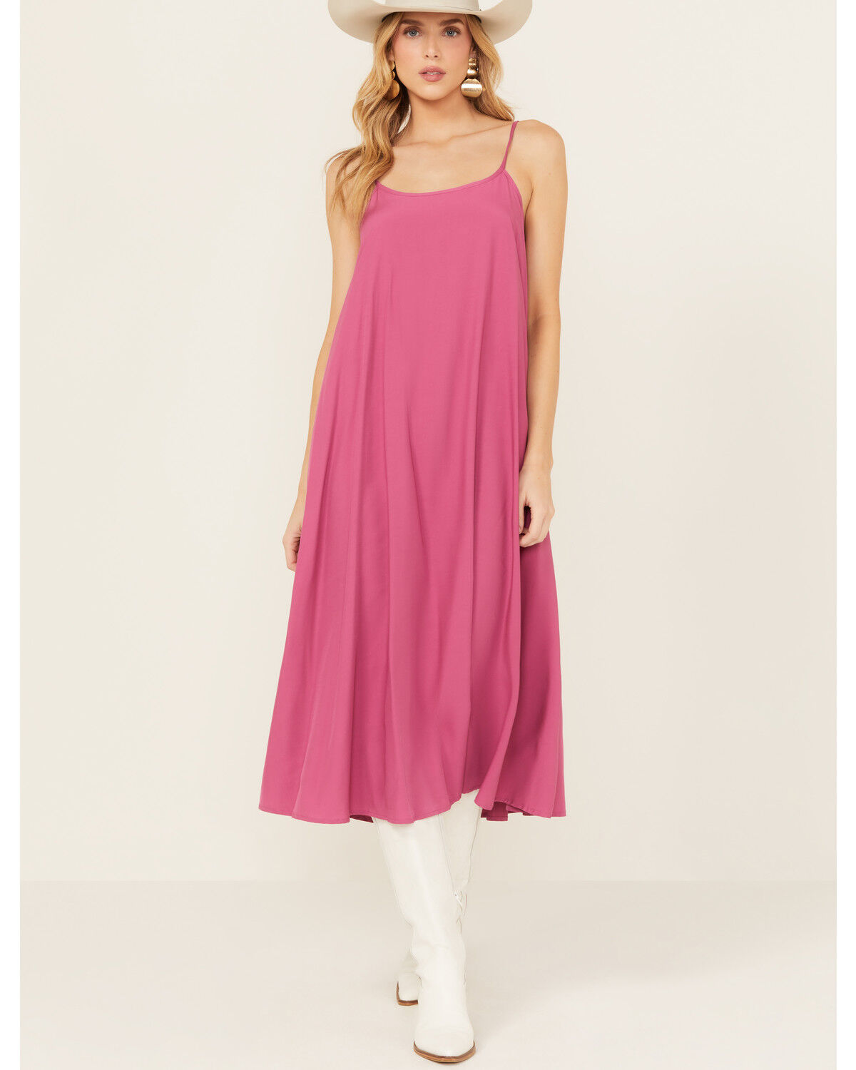 Image #1 - Molly Bracken Women's Sleeveless Midi Dress, Magenta, hi-res