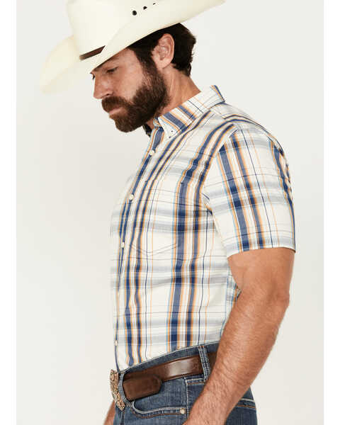 Image #2 - Cody James Men's Plaid Print Long Sleeve Button-Down Stretch Western Shirt, Ivory, hi-res