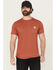 Image #1 - Carhartt Men's Force Relaxed Midweight Logo Pocket Short Sleeve Work T-Shirt, Red, hi-res