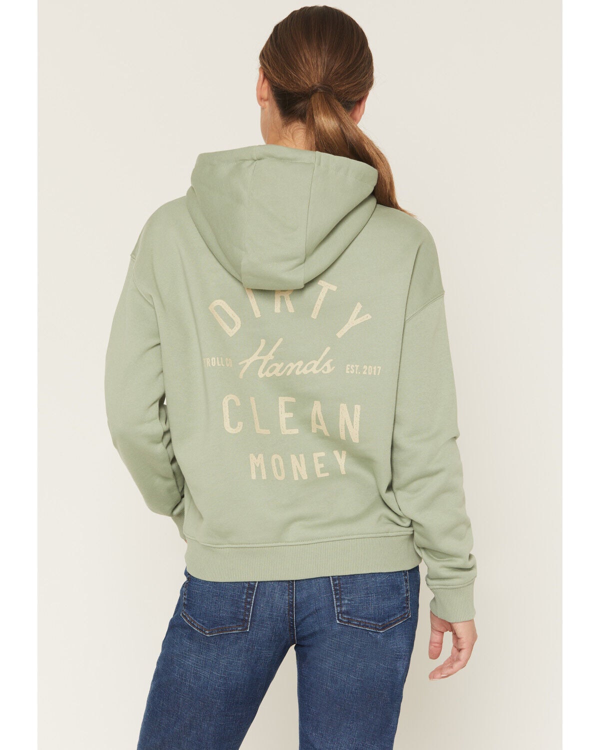 Image #1 - Troll Co Women's Juno Graphic Hoodie, Sage, hi-res