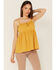 Cleo + Wolf Women's Knit Babydoll Tank Top, Gold, hi-res