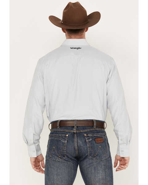 Image #4 - Wrangler Men's Solid Performance Long Sleeve Button-Down Shirt, Light Grey, hi-res