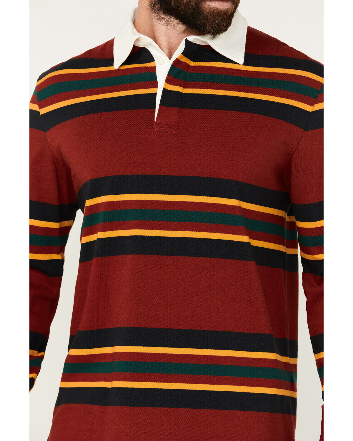 Image #3 - Pendleton Men's Decker Rugby Striped Long Sleeve Polo Shirt, Multi, hi-res