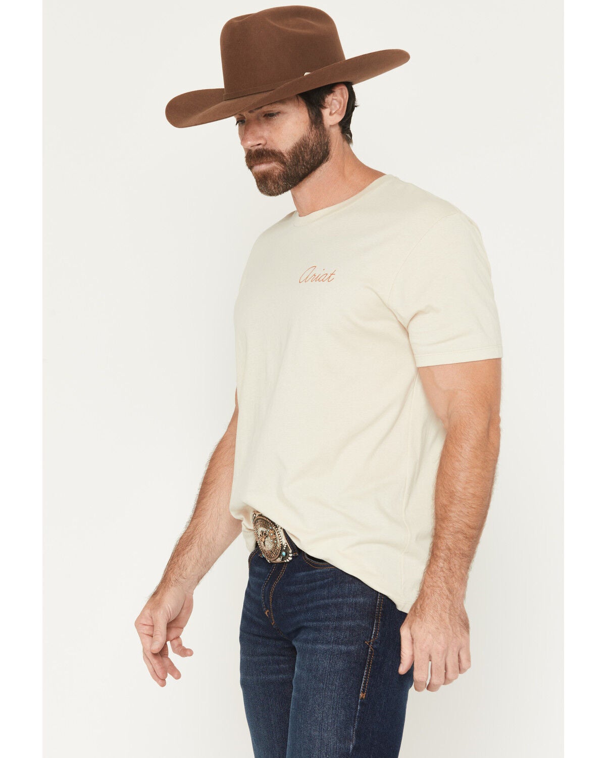Image #3 - Ariat Men's Ropers Delight Short Sleeve Graphic T-Shirt, Natural, hi-res
