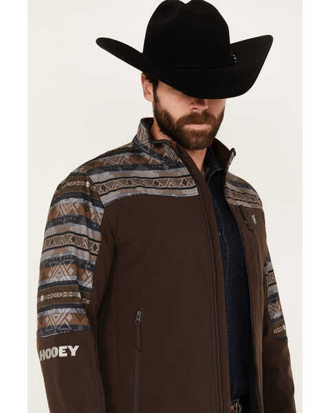 Image #2 - Hooey Men's Southwestern Print Softshell Jacket - Big , Brown, hi-res