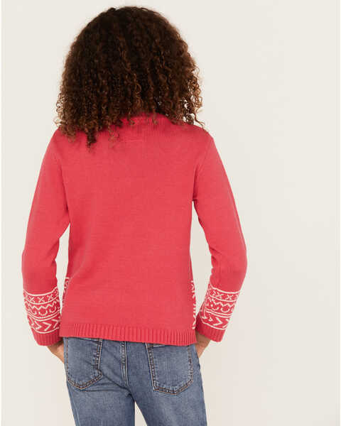 Image #4 - Cotton & Rye Girls' Steerhead Sweater, Pink, hi-res