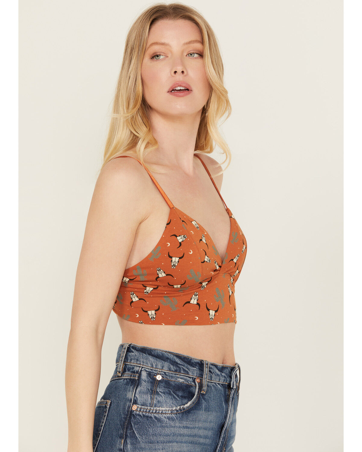 Image #2 - Discreture Women's Longline Desert Bralette, Rust Copper, hi-res
