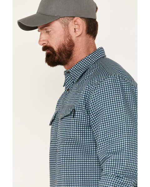 Image #2 - Cody James Men's FR Mid Weight Geo Print Long Sleeve Snap Western Shirt - Big & Tall, Teal, hi-res