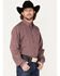 Image #2 - Cinch Men's Geo Print Long Sleeve Button Down Western Shirt, Burgundy, hi-res
