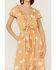 Image #3 - Beyond The Radar Women's Floral Gingham Picnic Midi Dress, Gold, hi-res