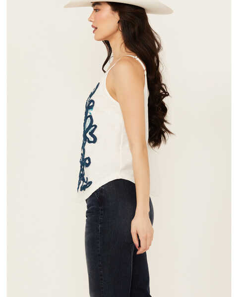 Image #2 - Shyanne Women's Floral Embroidered Tank , White, hi-res