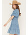 Image #2 - Ariat Women's Juliet Tiered Short Sleeve Mini Dress, Blue, hi-res