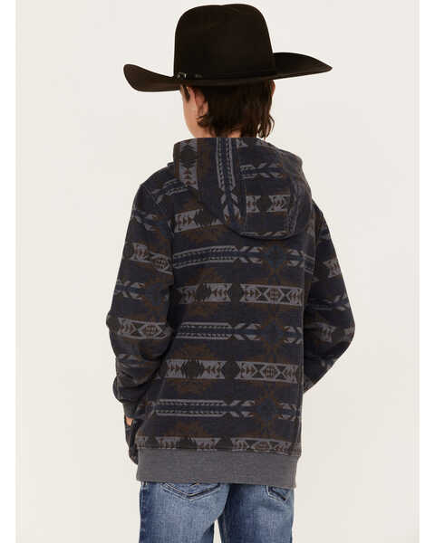 Image #4 - Ariat Boys' Southwestern Print Hooded Sweatshirt, Blue, hi-res