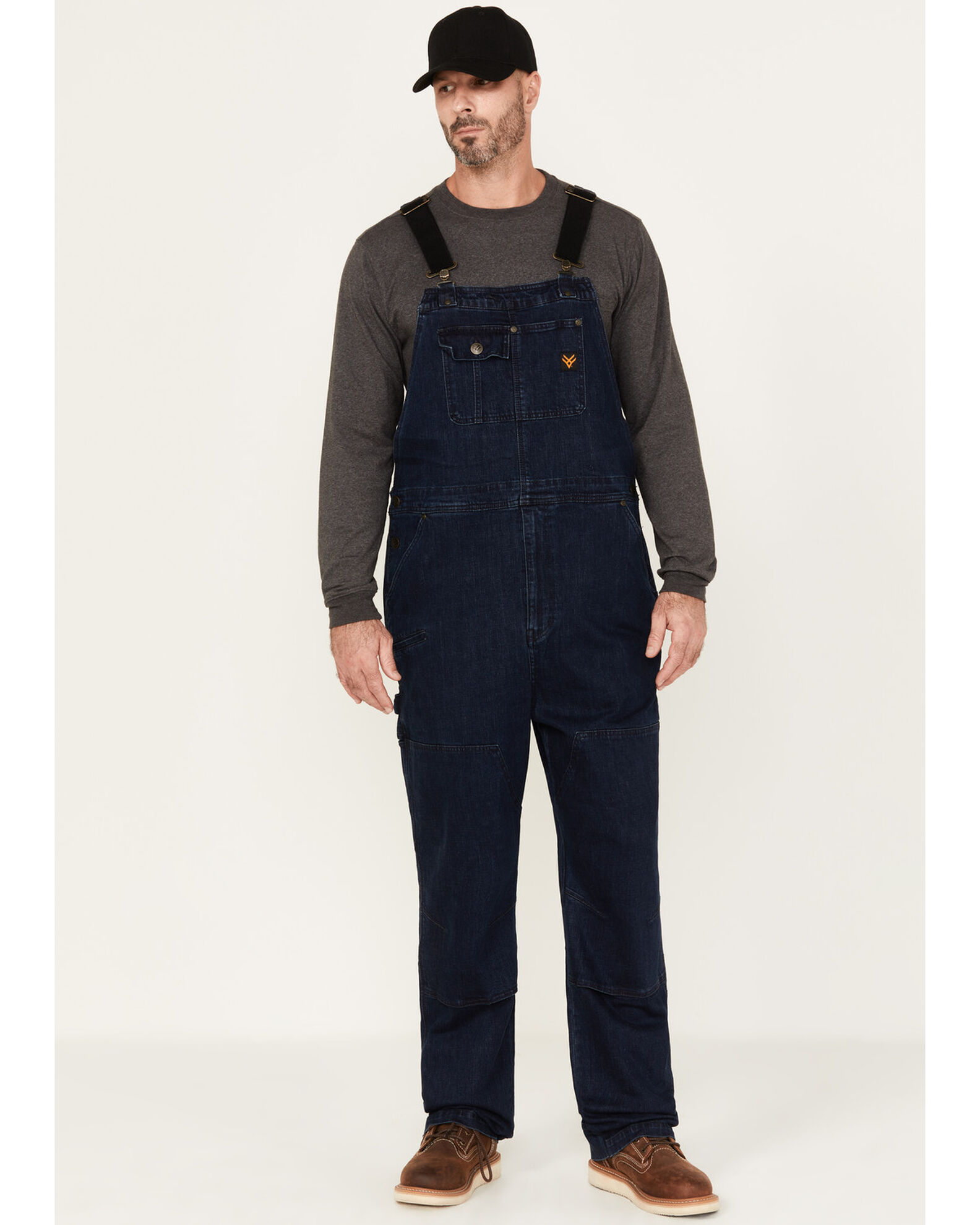 Mens black denim bib clearance overalls