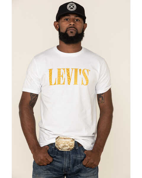 Image #1 - Levi's Men's White Trussard Logo Graphic T-Shirt , White, hi-res