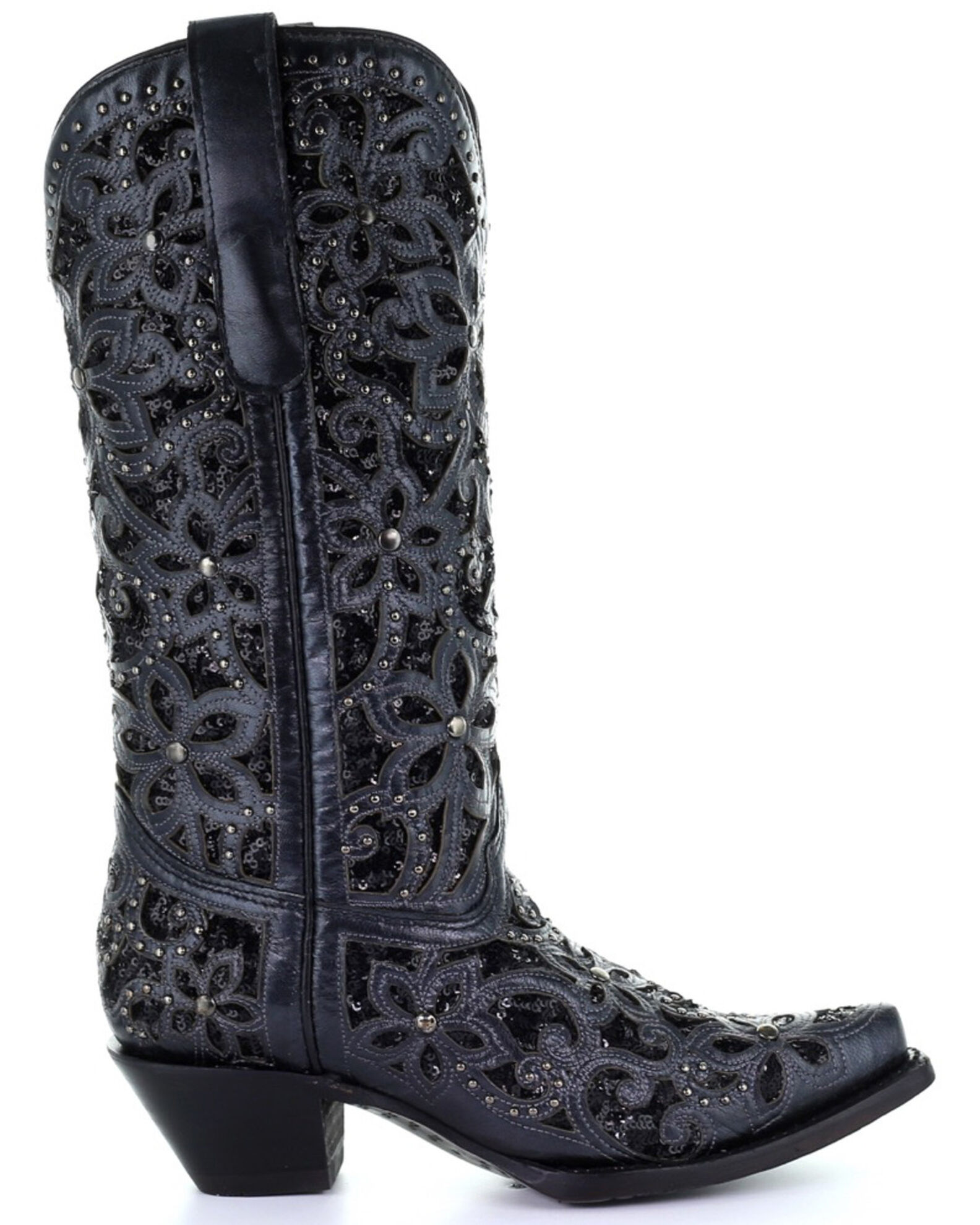Corral boots black sequin inlay on sale