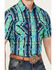 Image #3 - Panhandle Select Men's Southwestern Print Short Sleeve Snap Western Shirt, Turquoise, hi-res