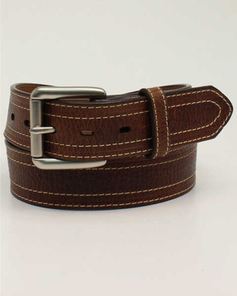 Ariat Men's Double-Stitched Western Belt, Brown, hi-res