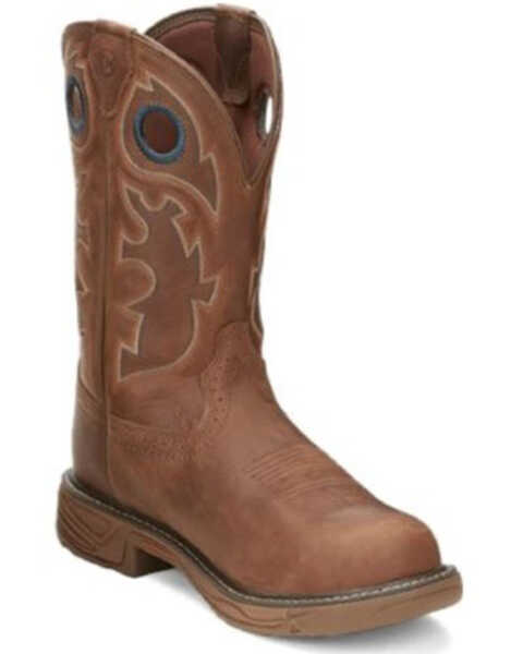 Image #1 - Justin Men's Rush Western Work Boots - Composite Toe, Brown, hi-res