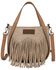 Image #1 - Wrangler Women's "W" Stitch Fringe Two Tone Crossbody, Tan, hi-res