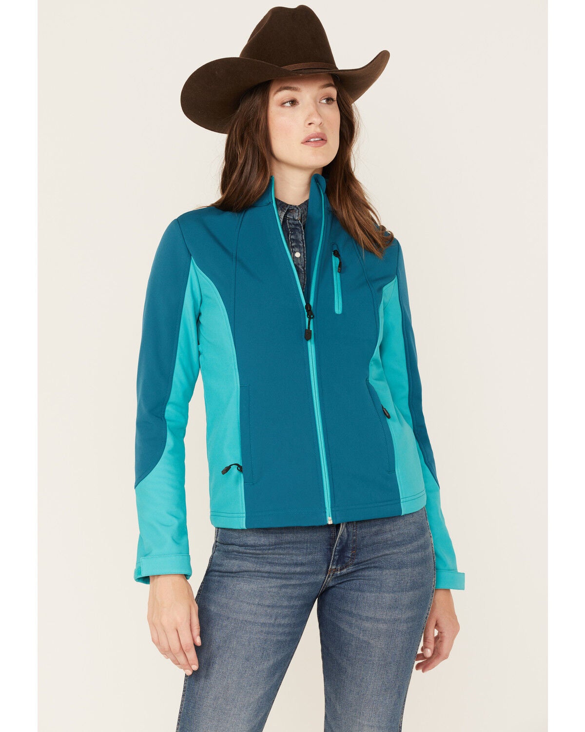 RANK 45&reg; Women's Mabel Performance Softshell Jacket, Steel Blue, hi-res
