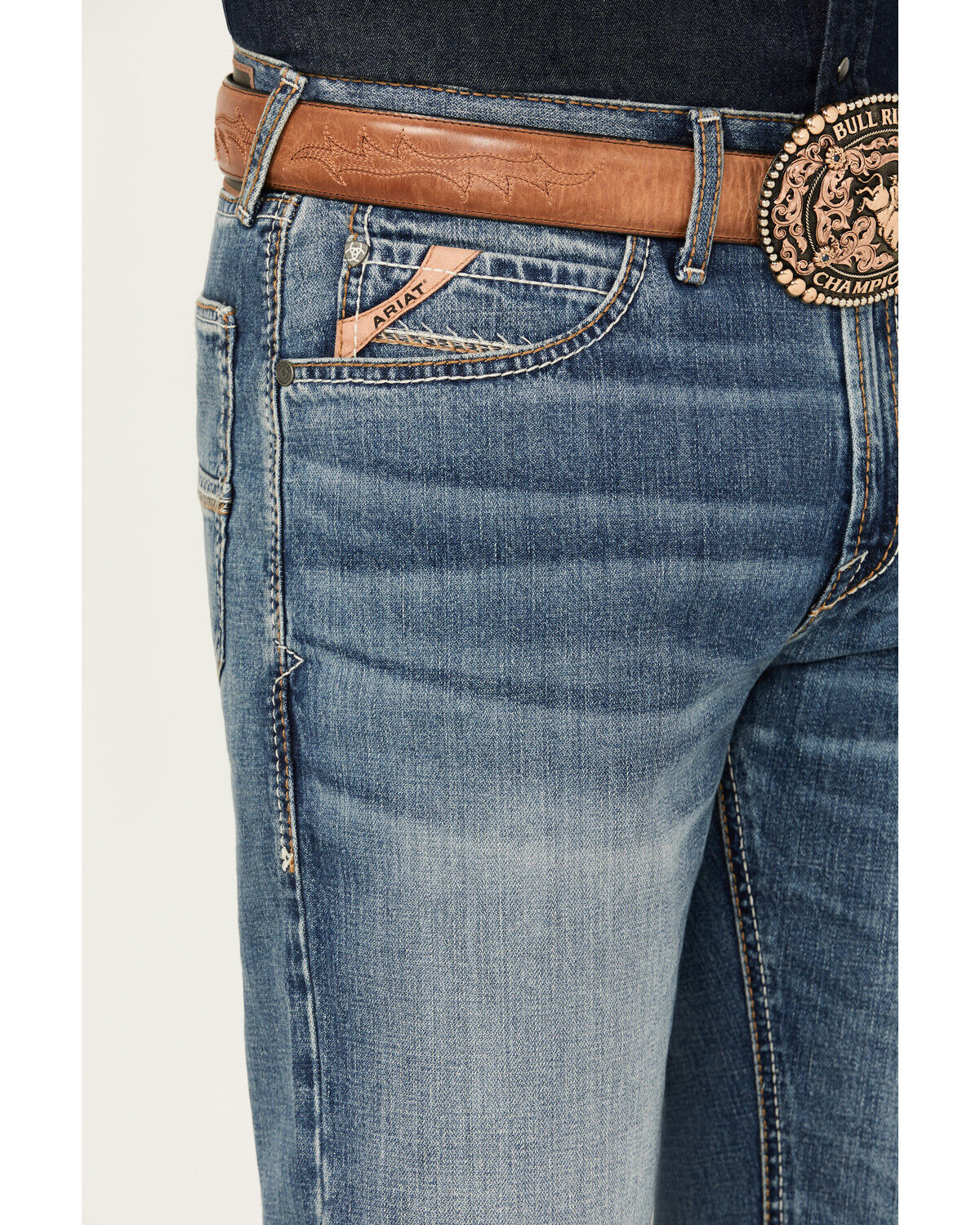 Ariat Men's M4 Soquel Sebastian Medium Wash Relaxed Bootcut Rigid Jeans