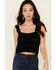 Image #1 - By Together Women's Black Jacquard Sweater-Knit Cropped Tank Top , , hi-res