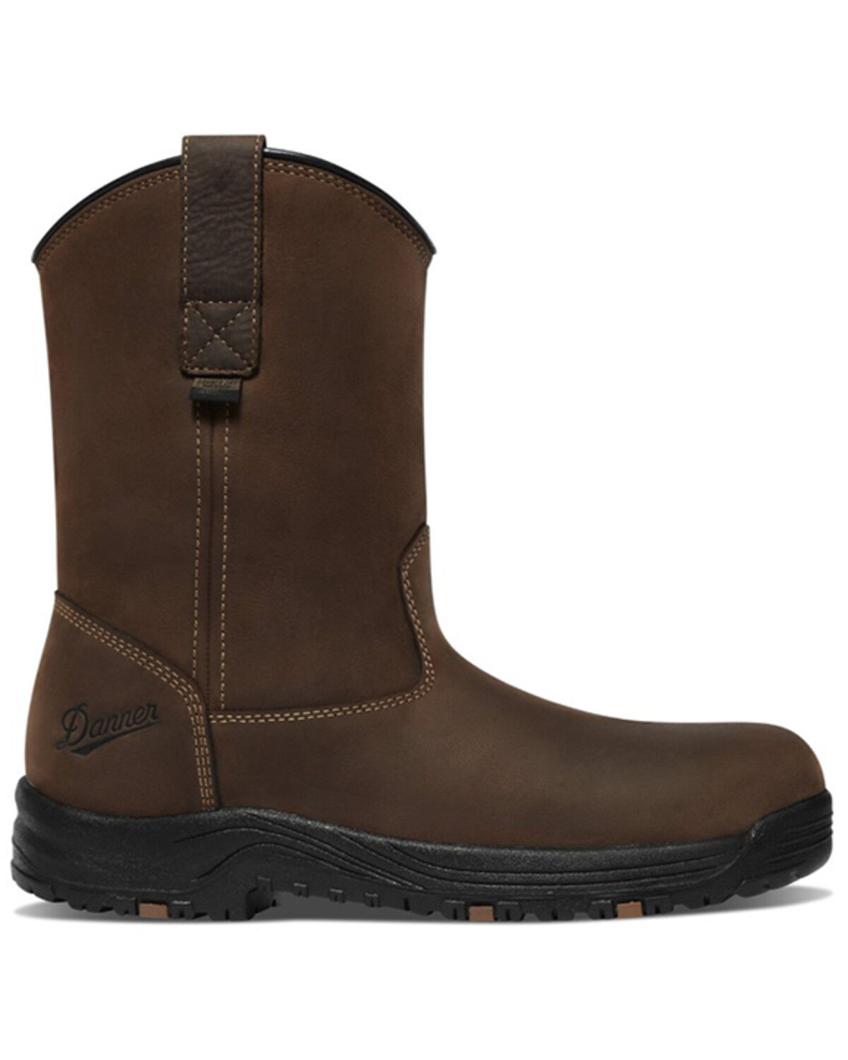 Image #2 - Danner Men's 10" Caliper Wellington Work Boots - Aluminum Toe, Brown, hi-res