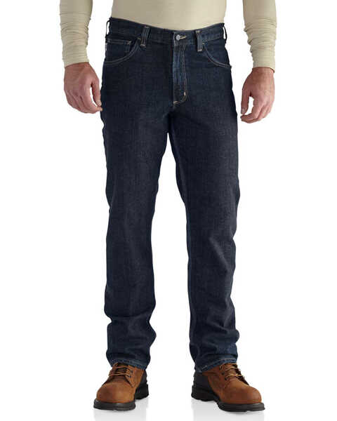 Carhartt Men's FR RuggedFlex Traditional Fit Jeans, Indigo, hi-res
