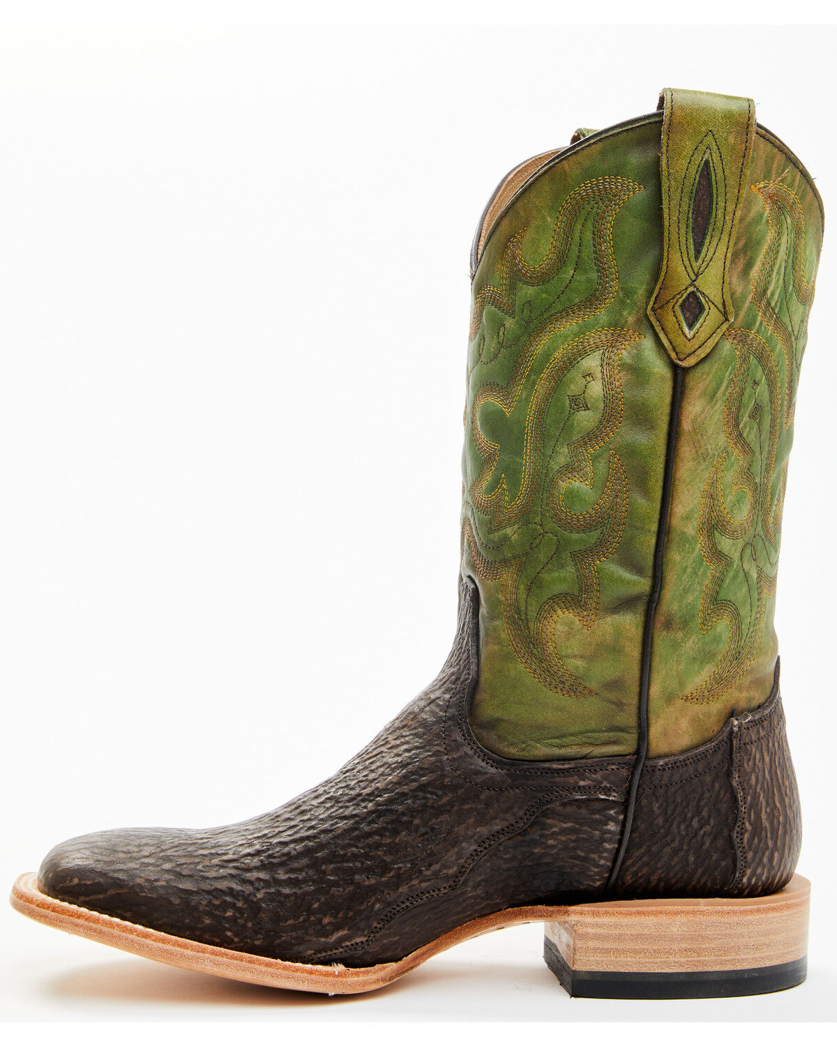 Image #3 - Cody James Men's Exotic Shark Western Boots - Broad Square Toe, Green, hi-res