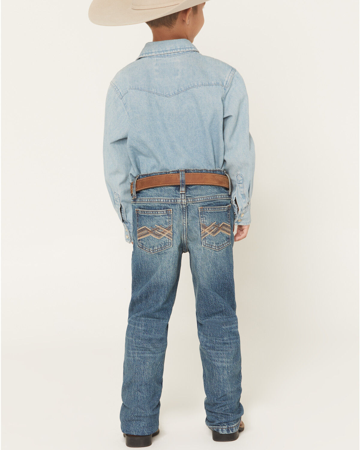 Image #3 - Wrangler 20X Little Boys' Medium Wash Montana Bootcut Stretch Denim Jeans, Medium Wash, hi-res