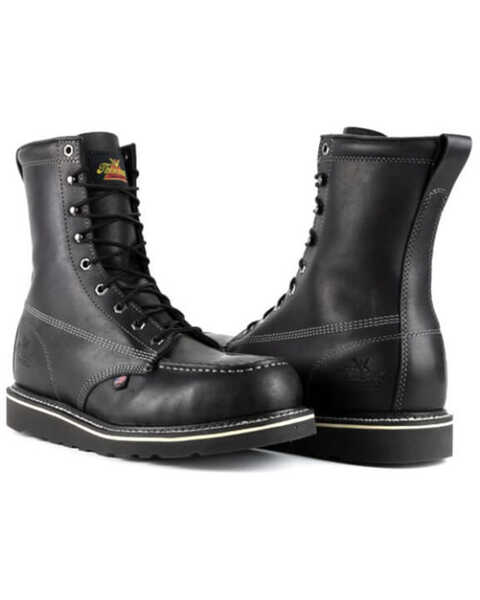 Thorogood Men's American Heritage Work Boots - Steel Toe, Black, hi-res