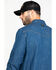 Image #5 - Hawx Men's Stonewashed Denim Snap Western Long Sleeve Work Shirt - Tall , Blue, hi-res