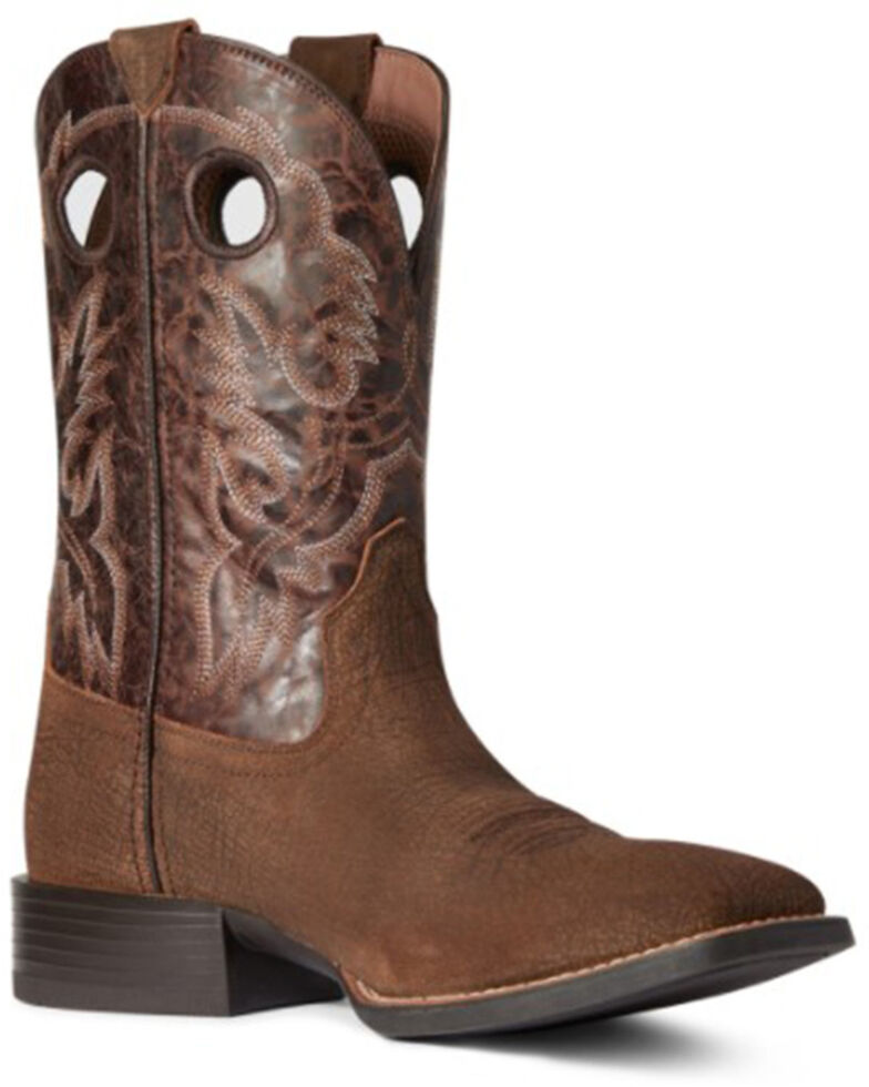 Ariat Men's Sport Buckout Western Boots - Square Toe, Brown, hi-res
