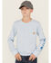 Image #2 - Carhartt Boys' Logo Pocket Long Sleeve T-Shirt, Light Blue, hi-res