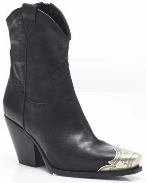 Image #1 - Free People Women's Brayden Leather Western Boot - Snip Toe , Black, hi-res