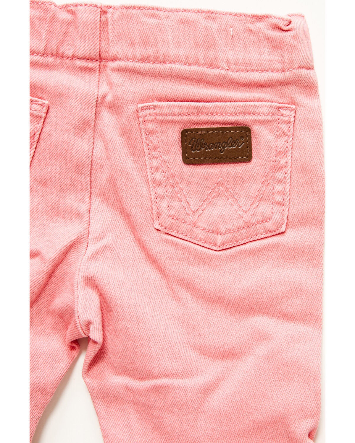 Image #4 - Wrangler Infant Girls' Ruffle Pull-On Flare Denim Jeans, Pink, hi-res