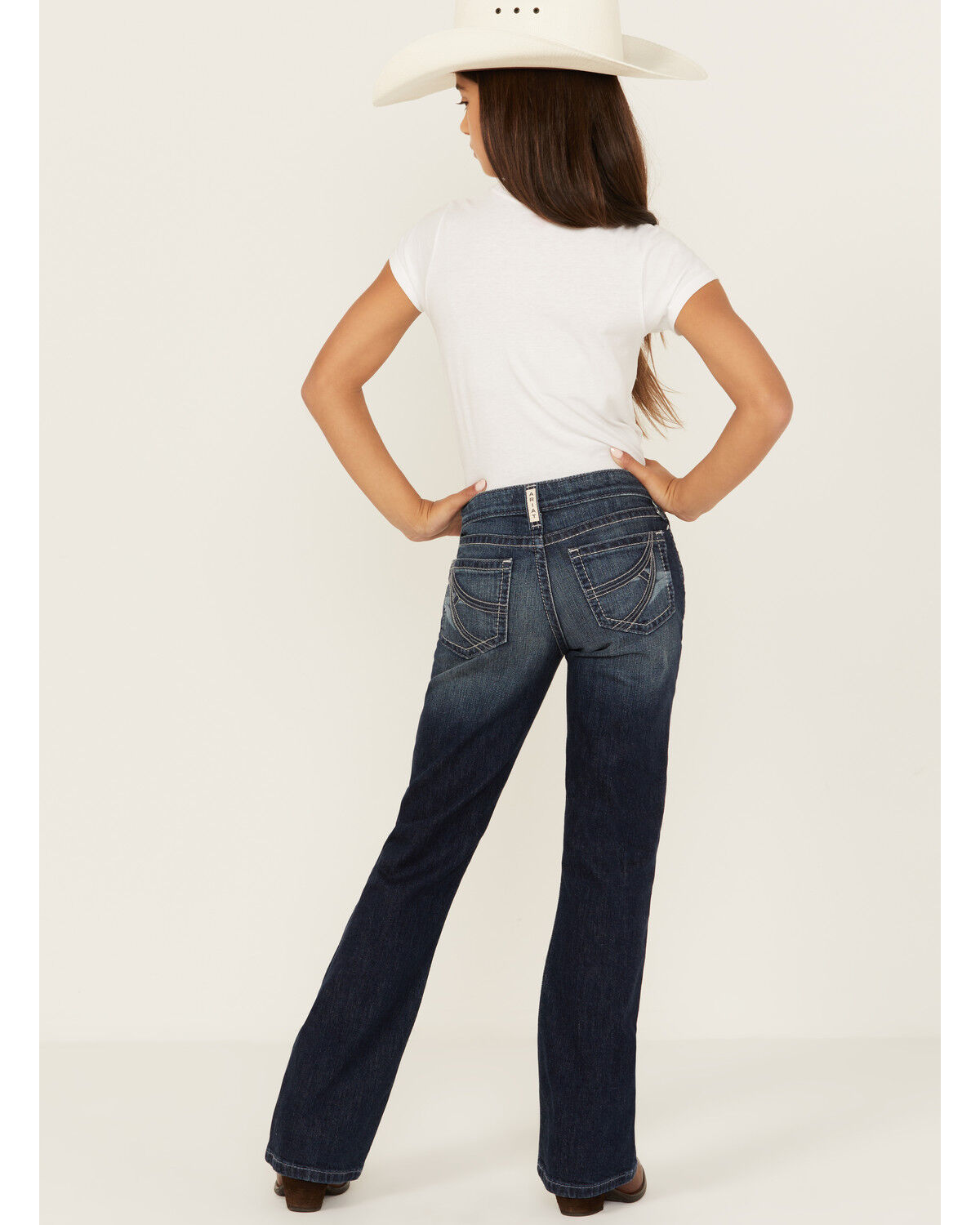 Image #3 - Ariat Girls' Ariana Bootcut Denim Jeans, Blue, hi-res