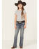 Image #3 - Grace in LA Girls' Medium Wash Horse Pocket Bootcut Stretch Denim Jeans, Medium Wash, hi-res
