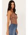 Image #3 - Idyllwind Women's Floral Print Smocked Cami Top, Brandy Brown, hi-res