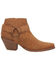 Dingo Women's Buckskin Western Fashion Booties - Snip Toe , Brown, hi-res
