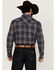 Image #4 - Cody James Men's Poker Plaid Print Long Sleeve Snap Western Shirt - Tall, Navy, hi-res