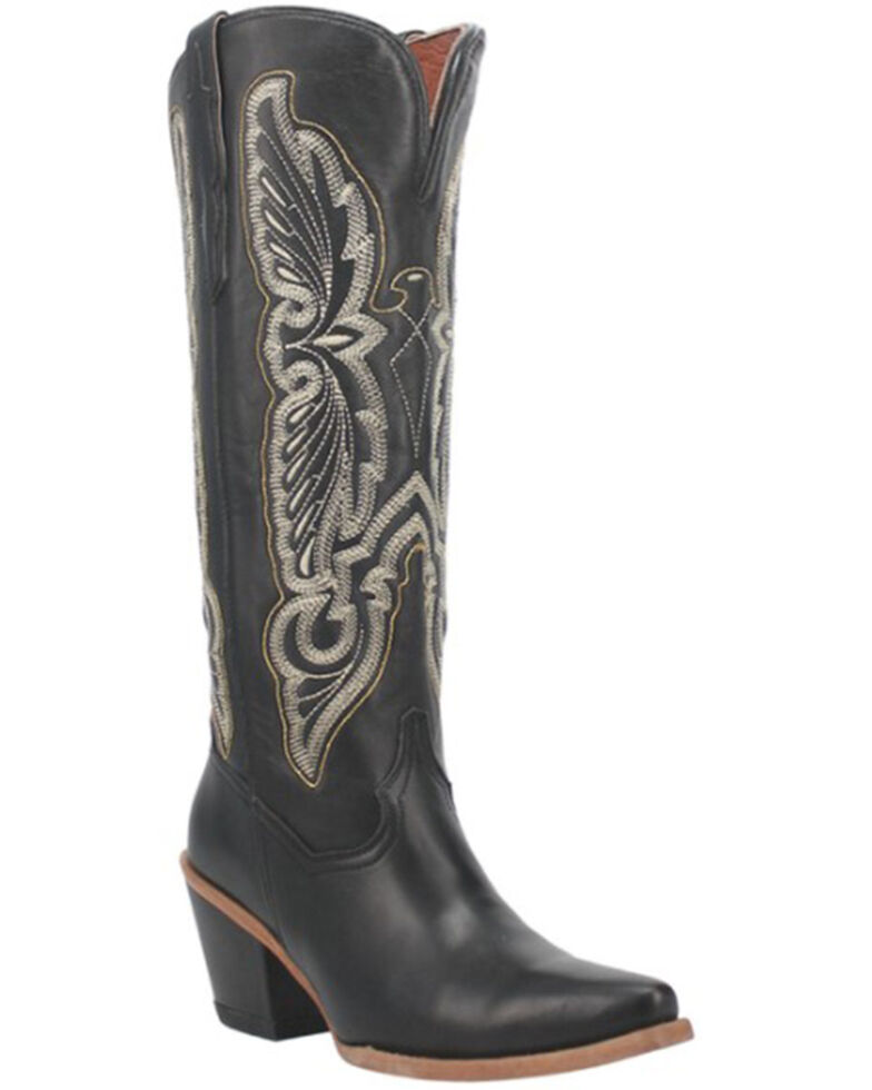 Dan Post Women's Black Eagle Western Boots - Snip Toe, Black, hi-res