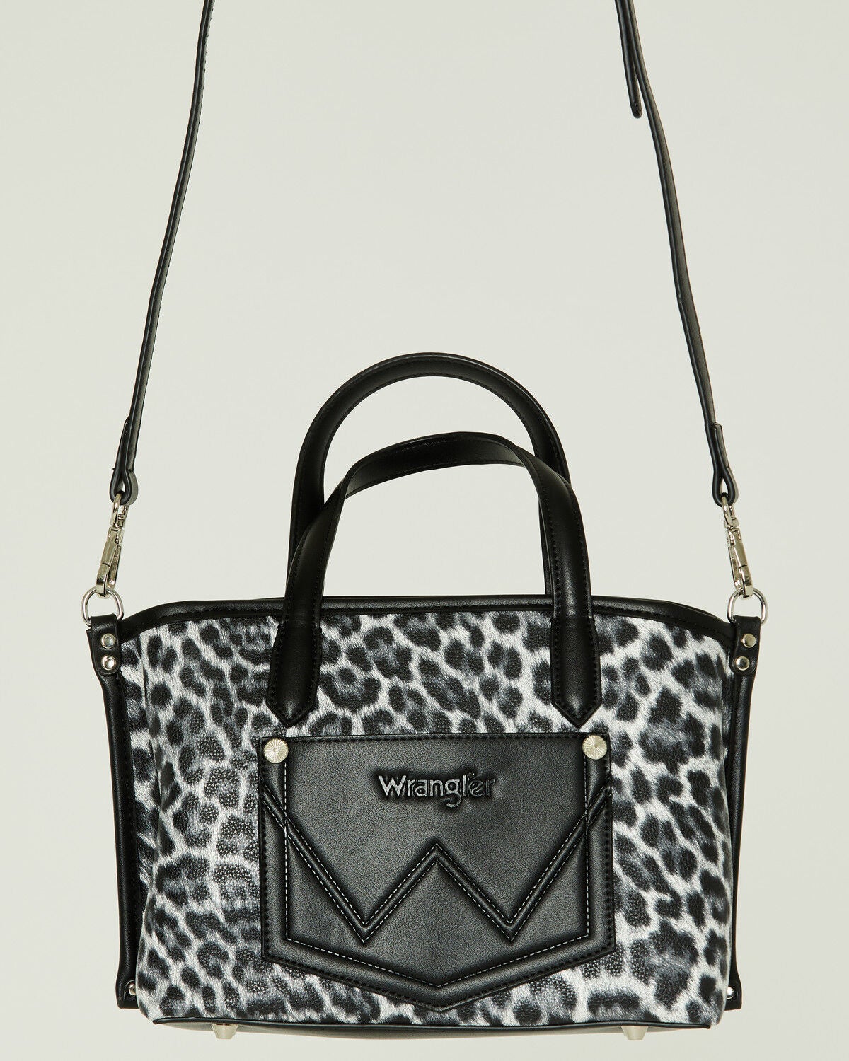Image #3 - Wrangler Women's Boot Barn Exclusive Leopard Print Handbag, Black, hi-res