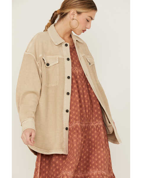 Image #2 - Cleo + Wolf Women's Sand Oversized French Terry Shacket, , hi-res